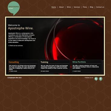 Screenshot of the Apostrophe Wine project