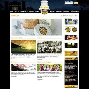 Screenshot of the Real California Milk project