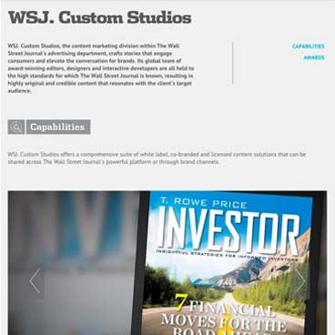 Screenshot of the WSJ Media Kit project
